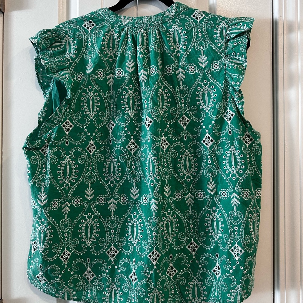 Draper James Emerald Patterned Blouse - image 2